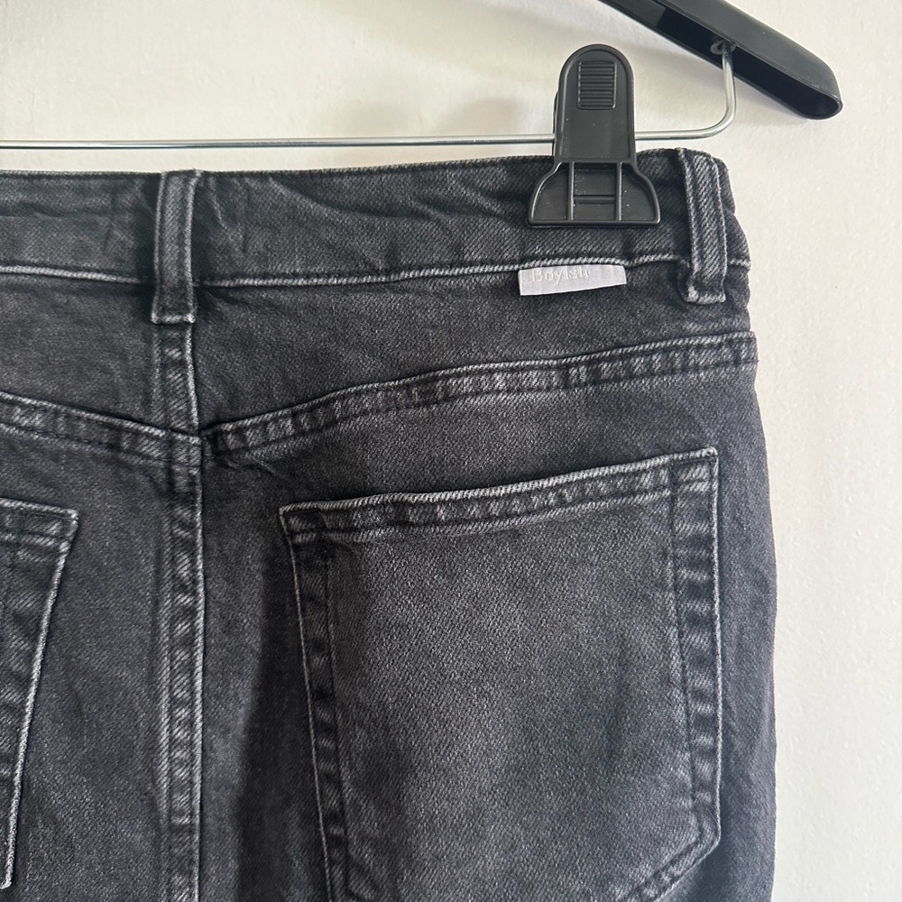 Boyish Washed Black Moonfleet High Rise Button Fly The Andy Denim Midi Skirt - Picture 5 of 9